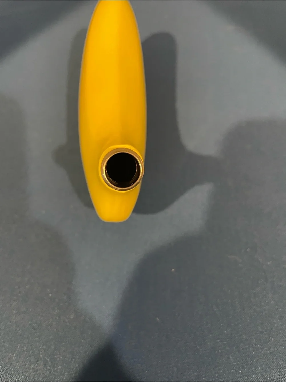 Yellow Banana-Shaped Flask with Silver Cap 5oz